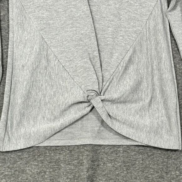 Ideology Activewear Womens Top‎ Size XS Gray Long Sleeve Crew Neck Tie Waistline - Picture 3 of 10